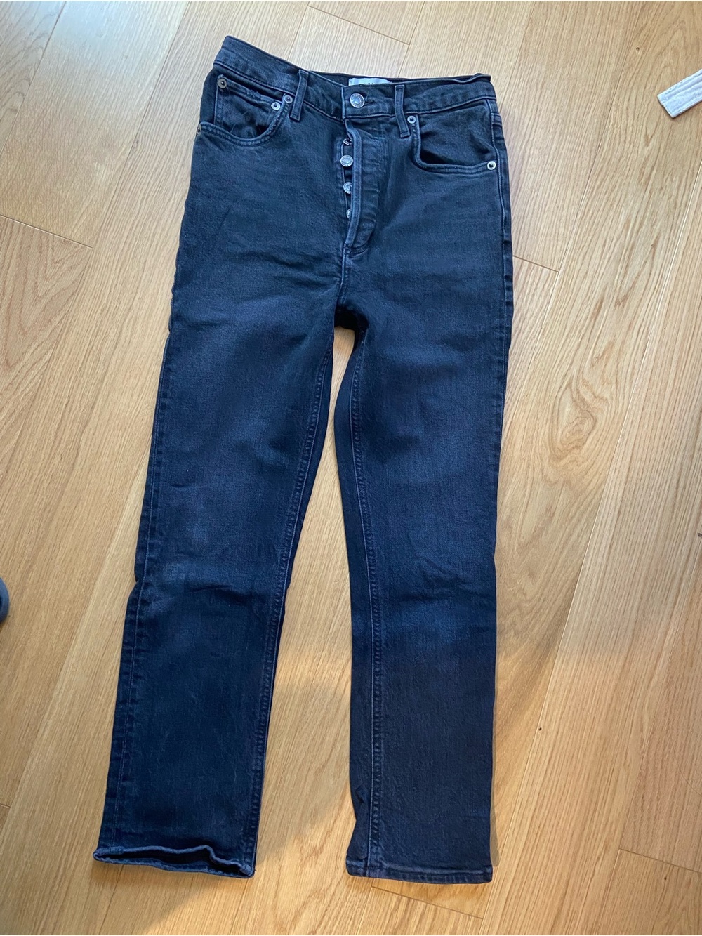Agolde Riley washed black stretch jeans 25